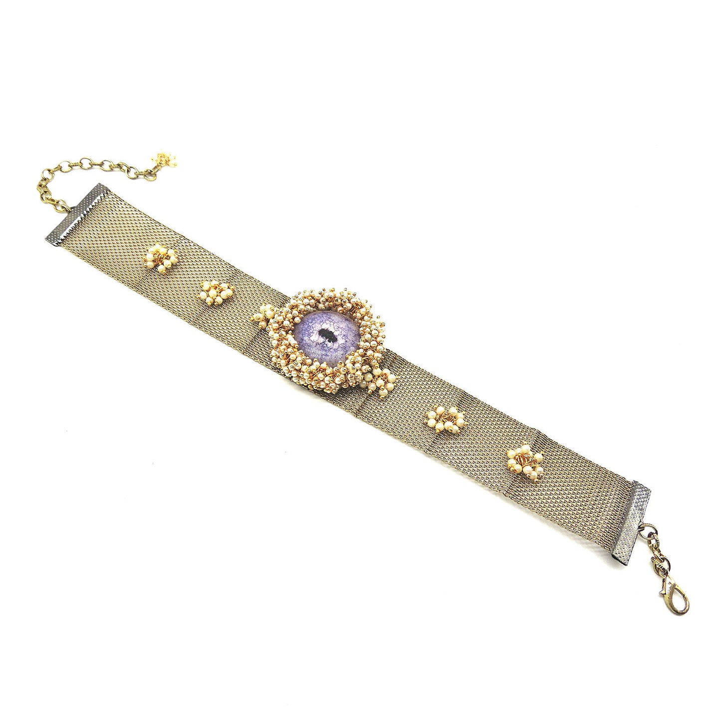 Purple Druzzy Choker Necklace.