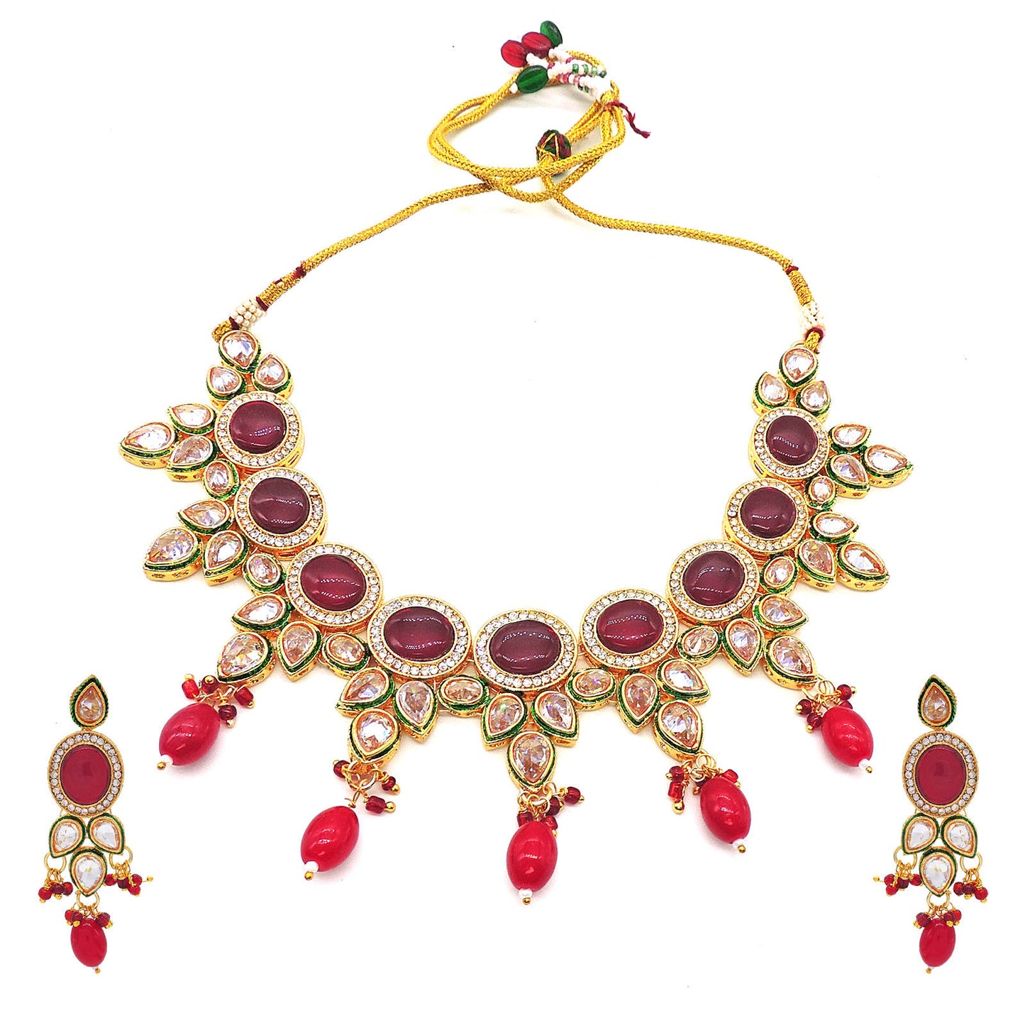 Sampada Ruby Choker Set.