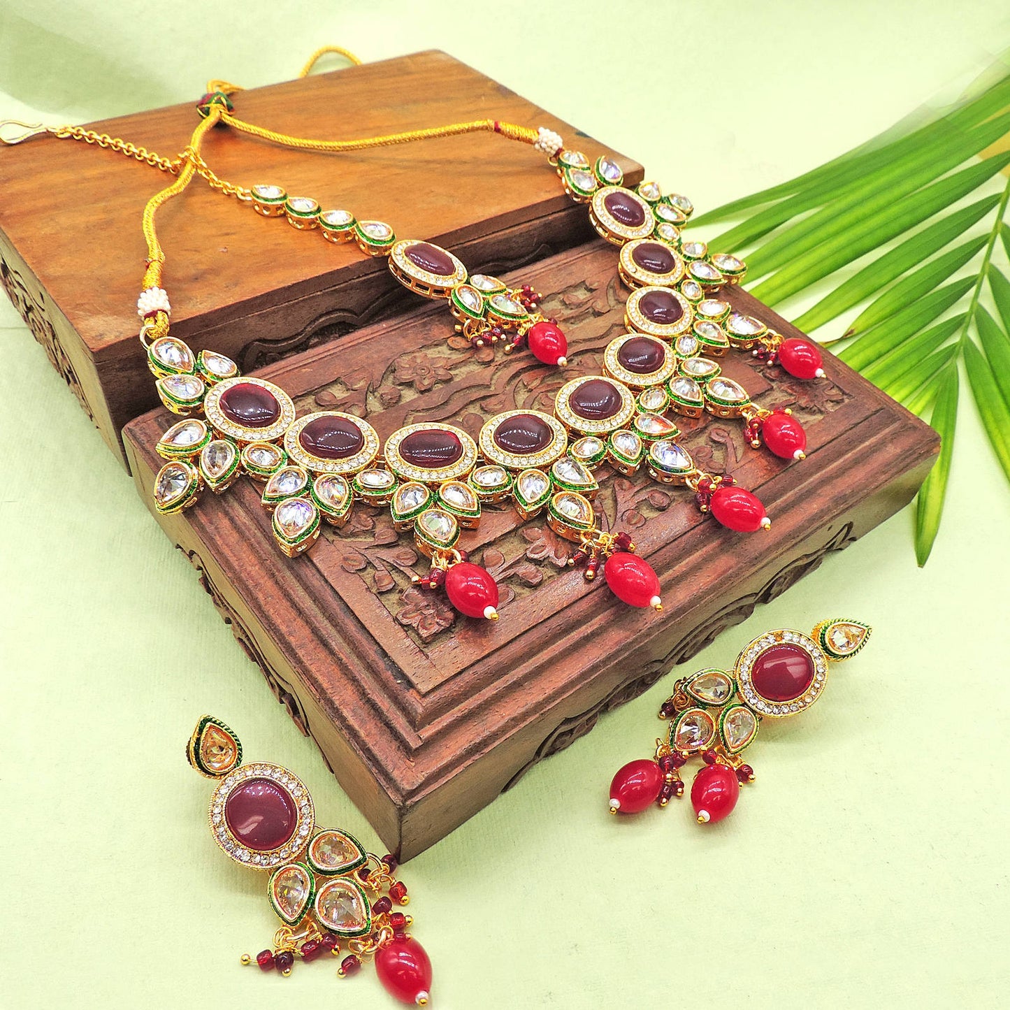 Sampada Ruby Choker Set.