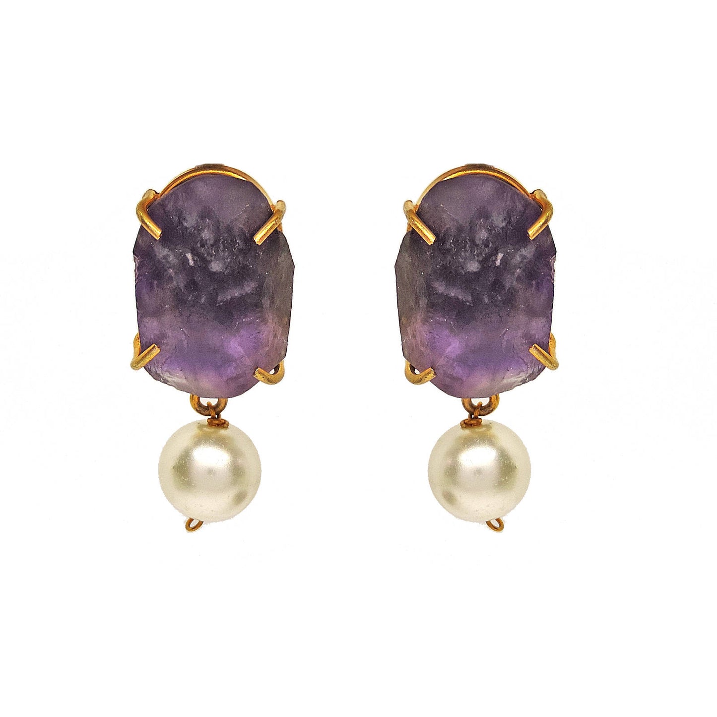 Purple Druzzy Stud Earring.