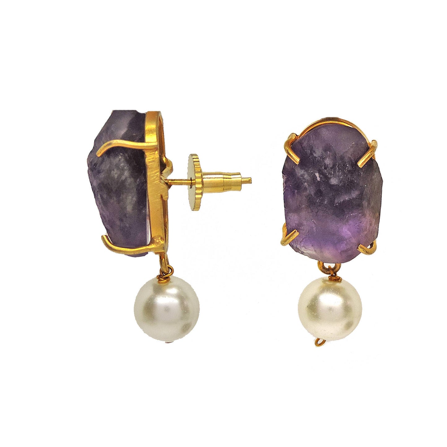 Purple Druzzy Stud Earring.