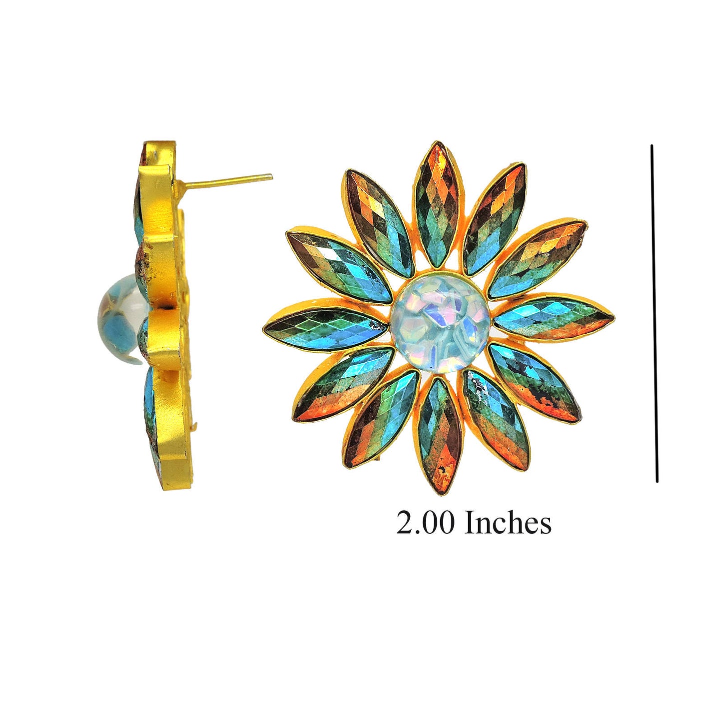 Colorful Floral Stud Earring.