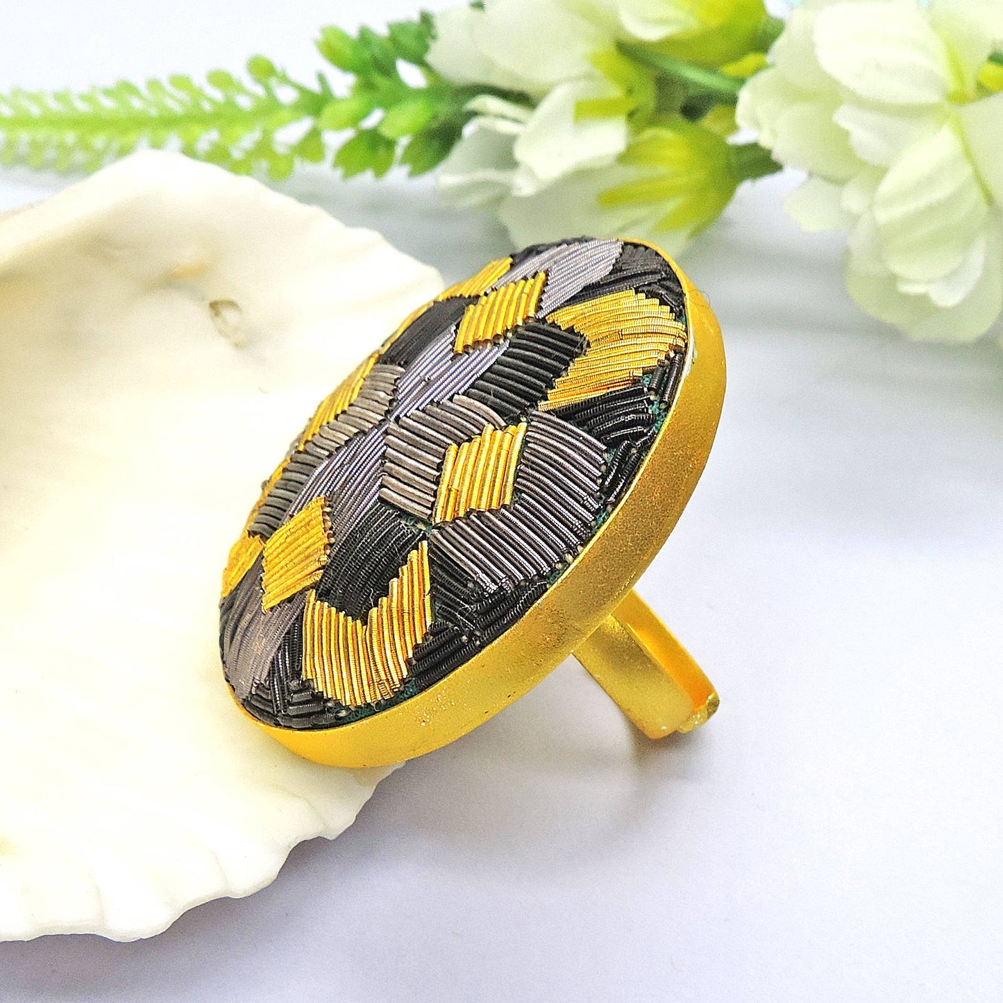 Jumbo zardouzi Ring.