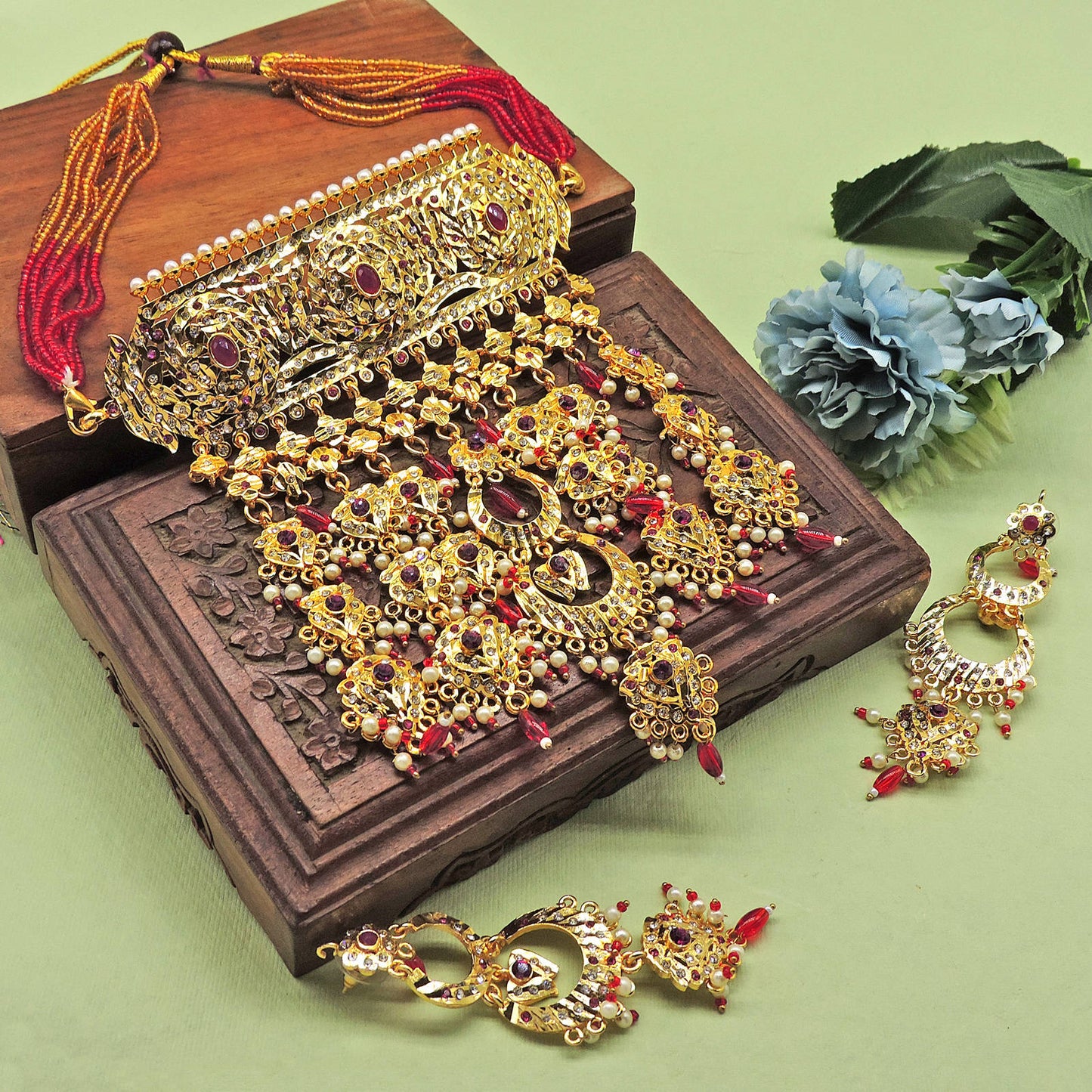 Veera Meenakari Choker Necklace.