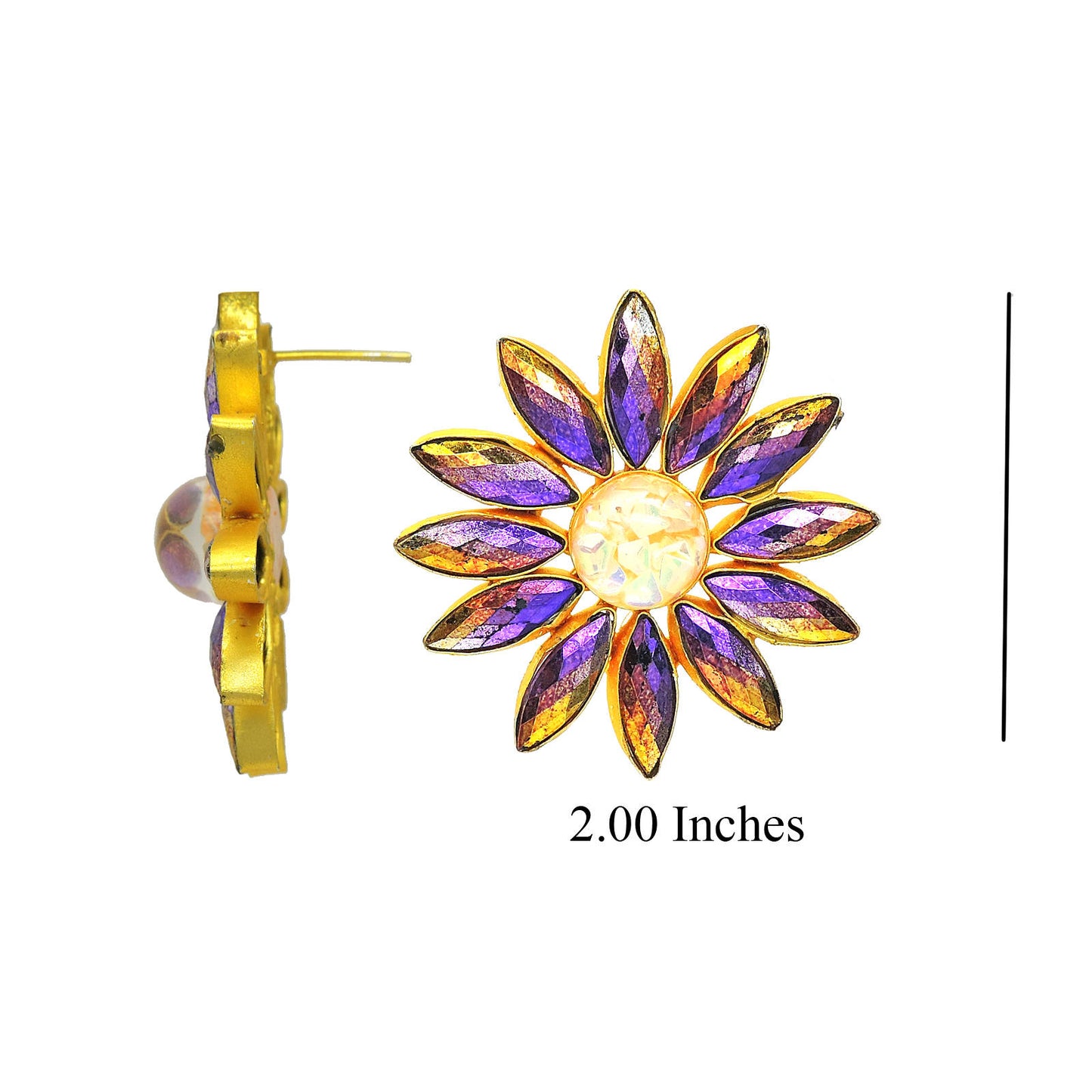 Colorful Floral Stud Earring.