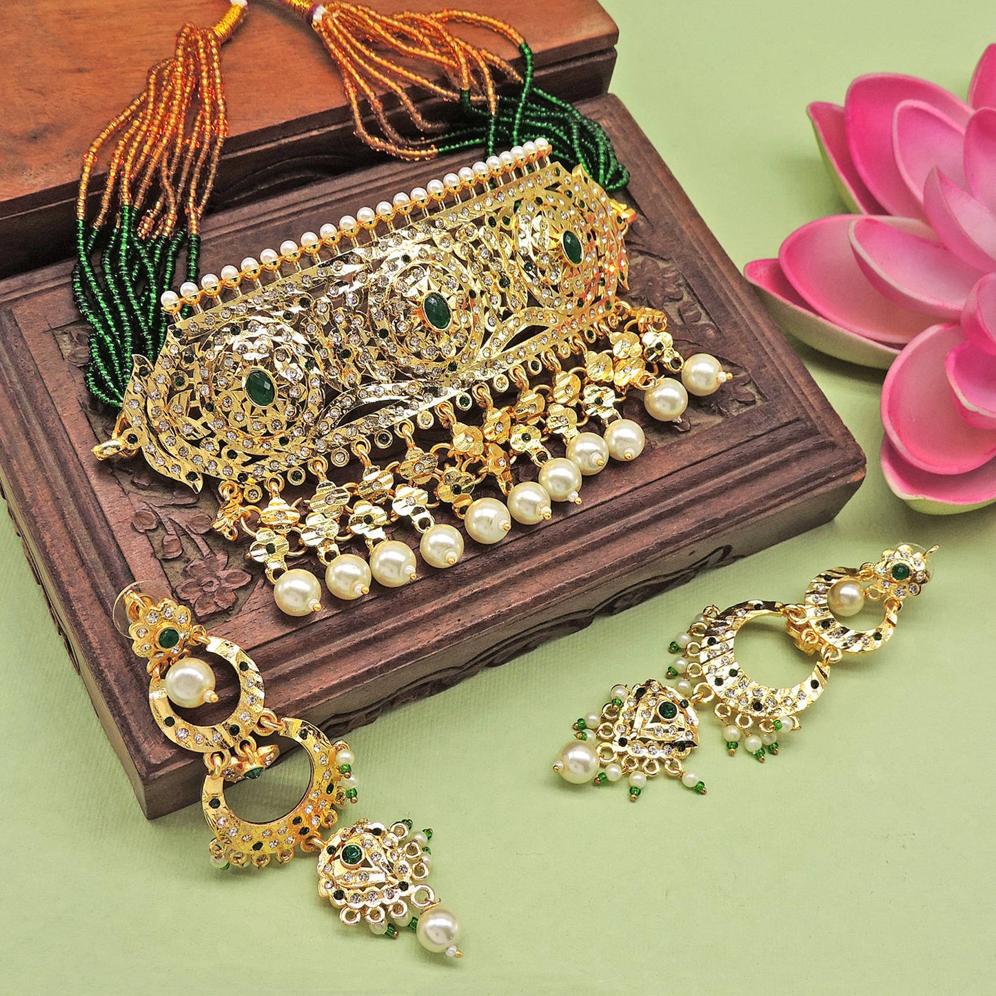 Veera Meenakari Choker Necklace.