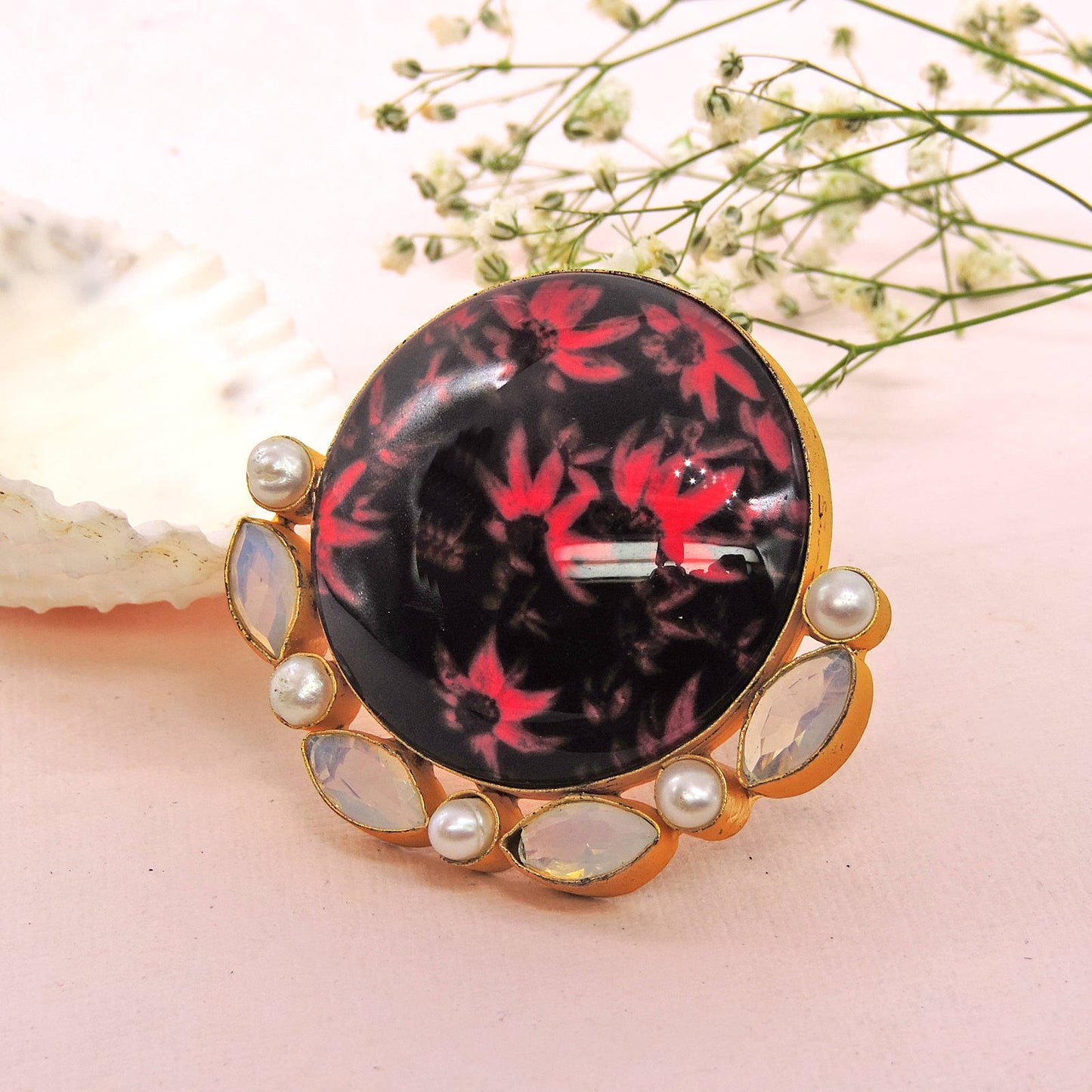 Kashish Cabazon Glass Ring.