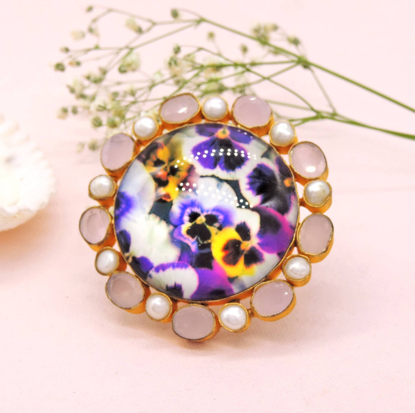 Kashish Cabazon Glass Ring.