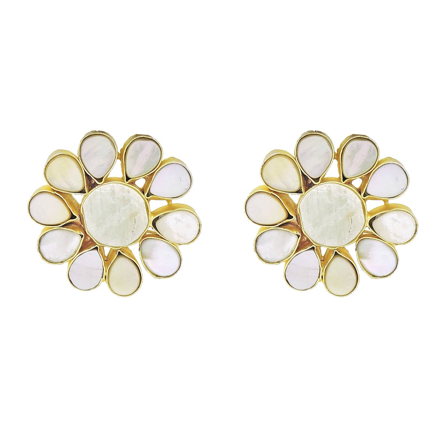 Mop Flower Stud Earrings.
