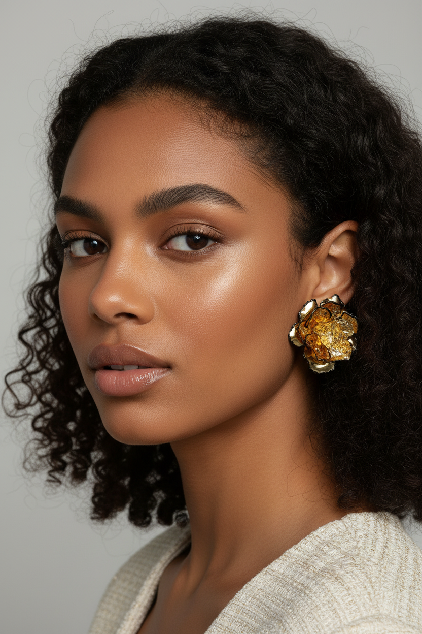 Golden Flower Earrings.