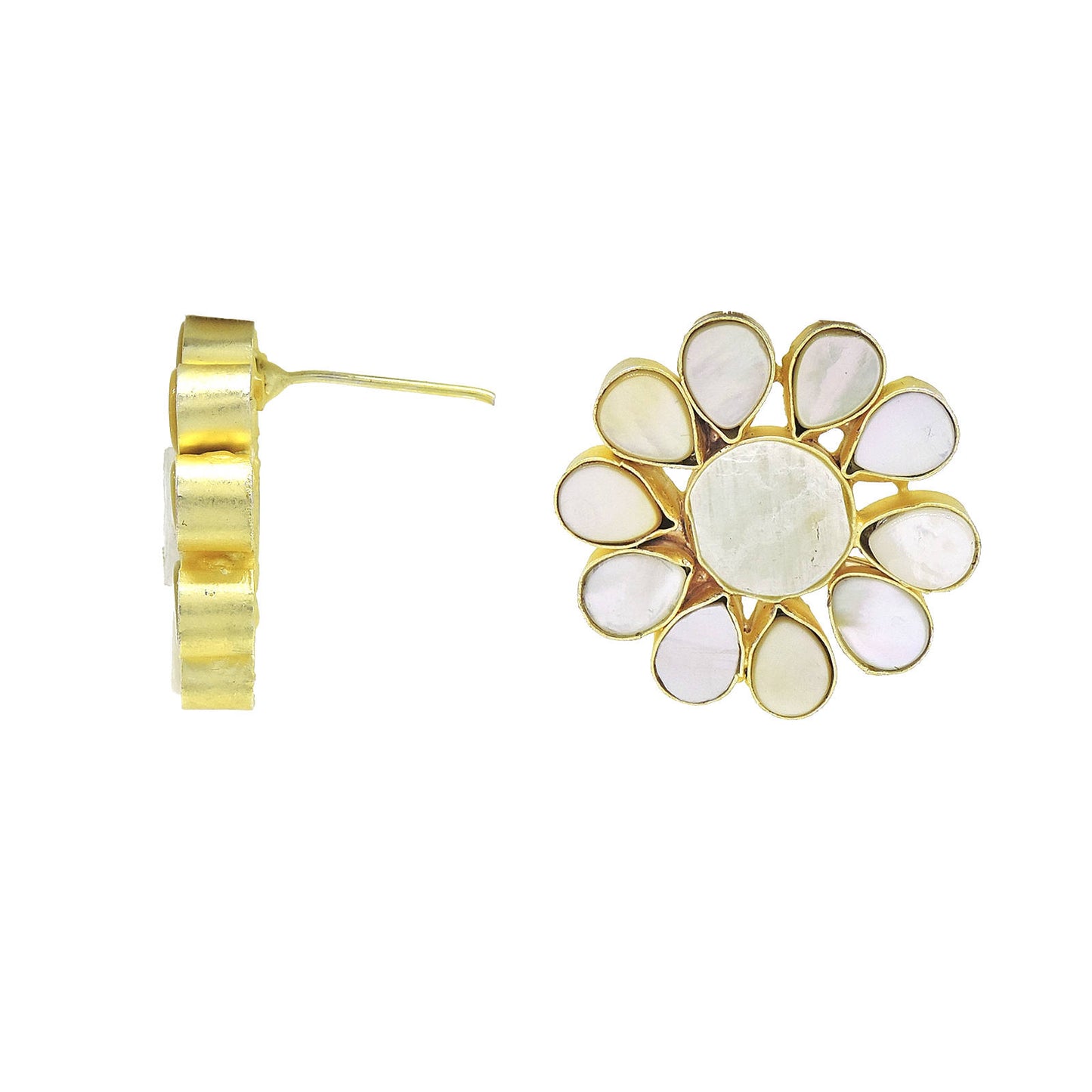 Mop Flower Stud Earrings.