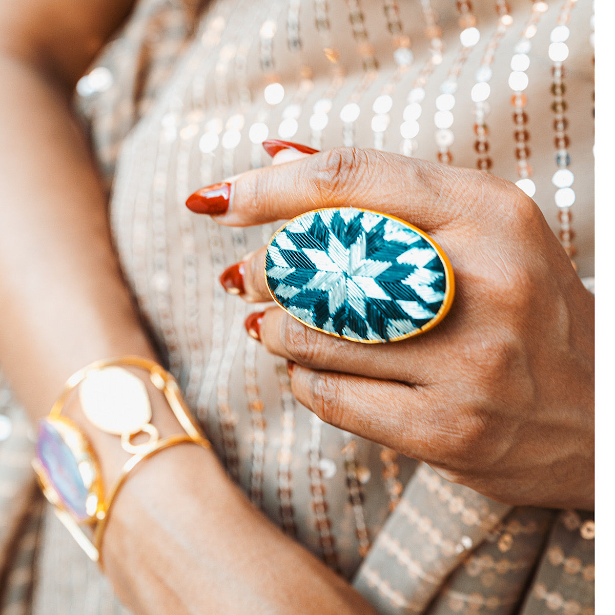 Jumbo zardouzi Ring.