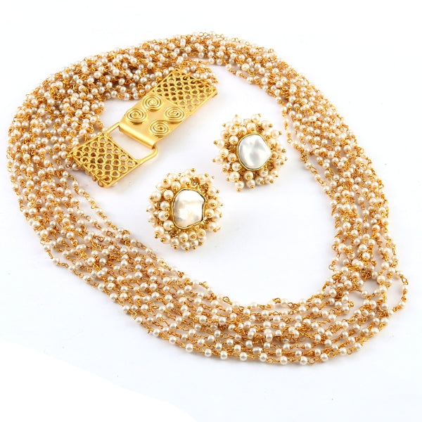 Pearly layered wrap.