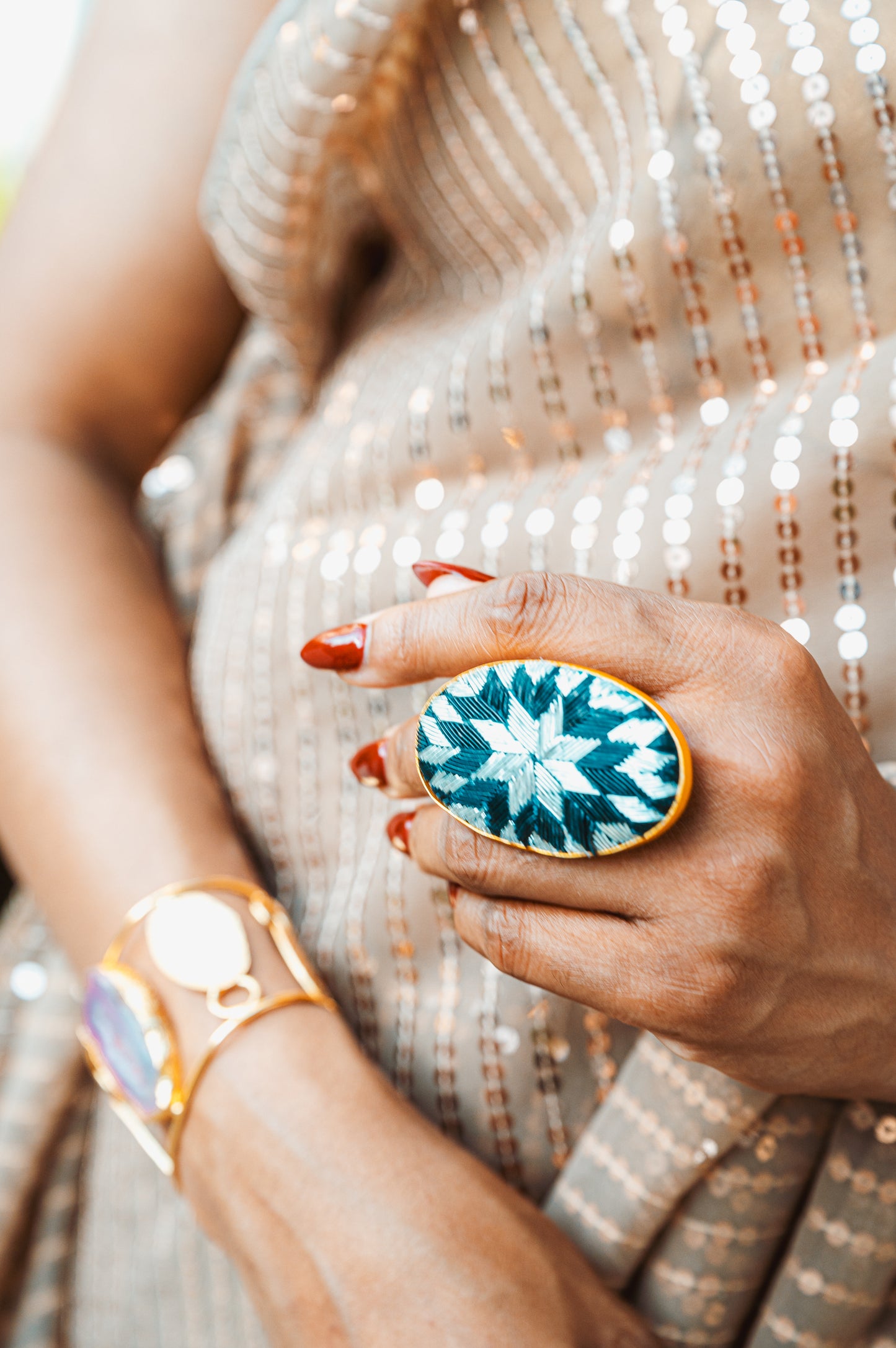Jumbo zardouzi Ring.
