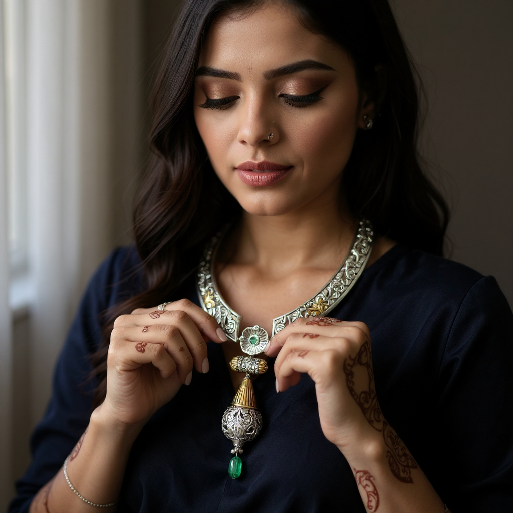 German Silver Necklace Set.