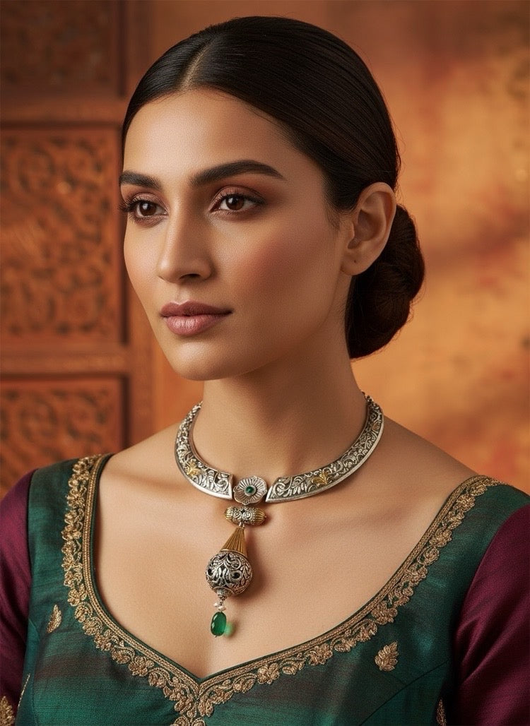 German Silver Necklace Set.