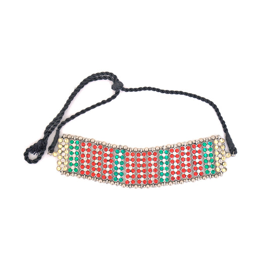 Ethnic Multicolored Choker Necklace.