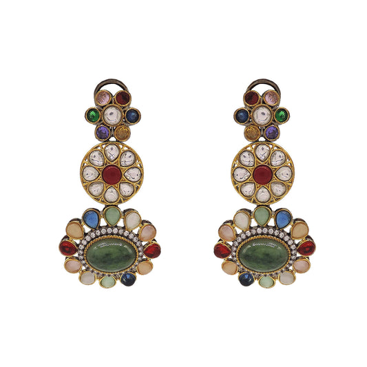 MultiColor Kundan Earrings