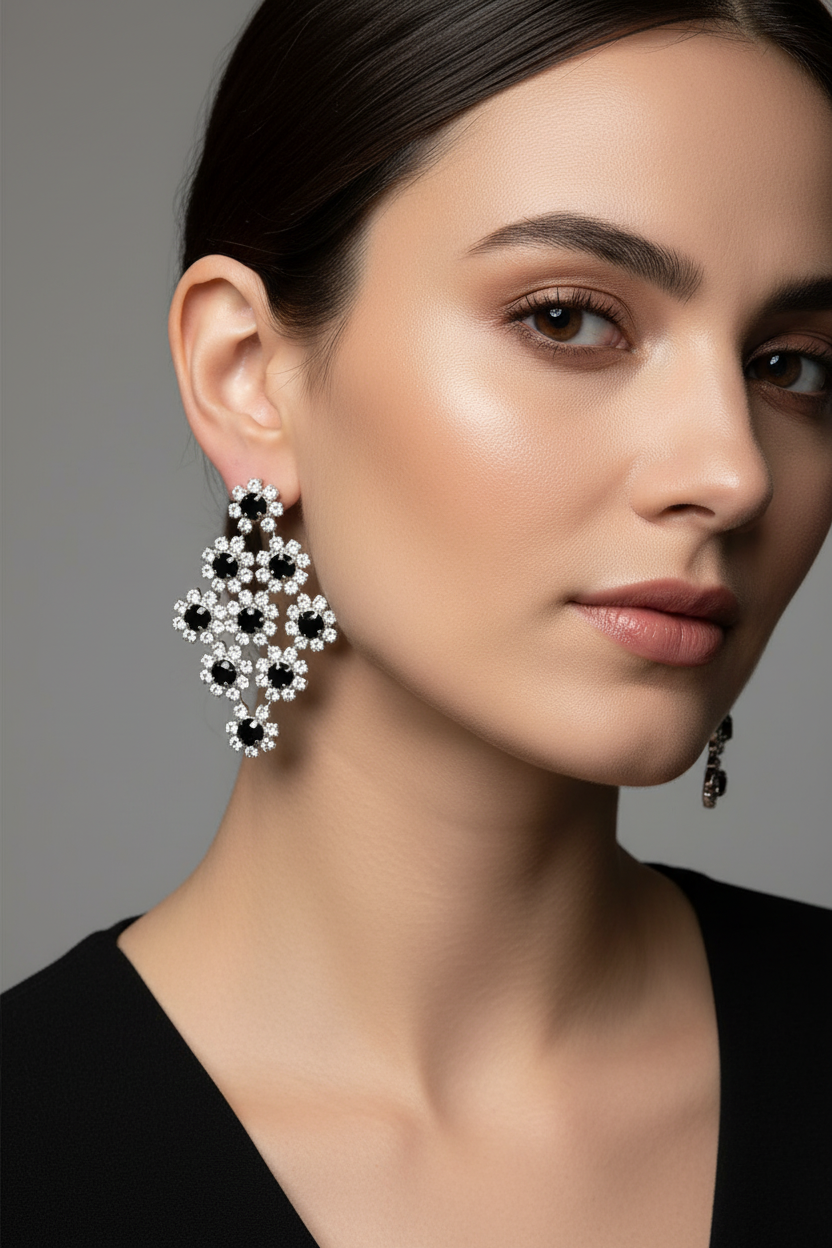 Black and White Earrings.