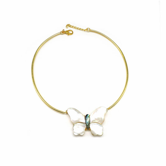 Mop Butterfly Necklace.