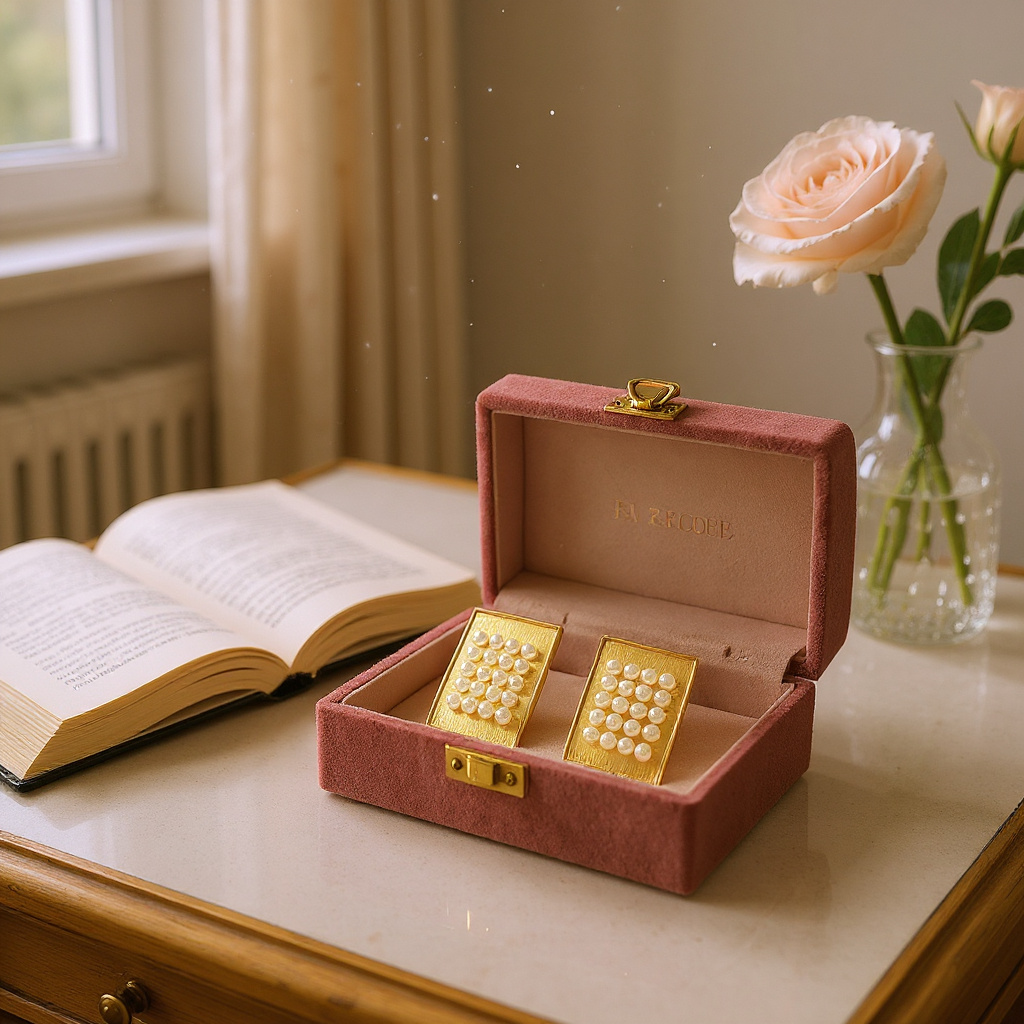 Pearl Stud Earrings.