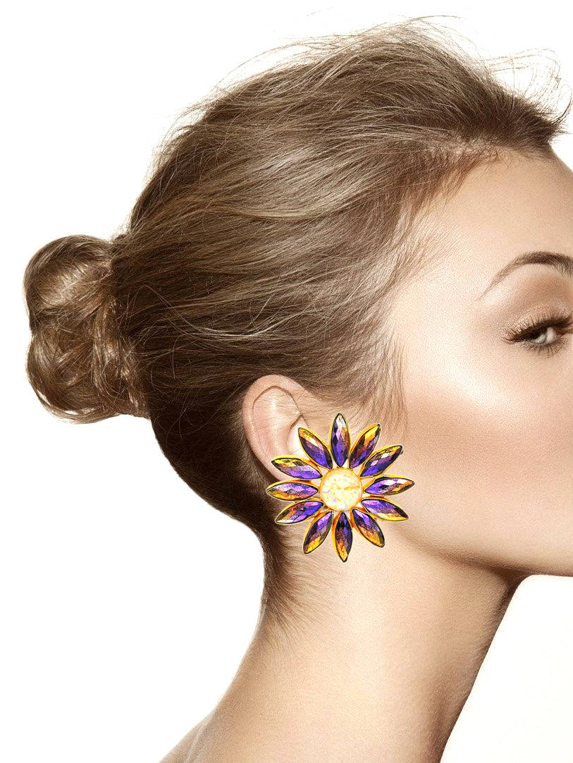 Colorful Floral Stud Earring.