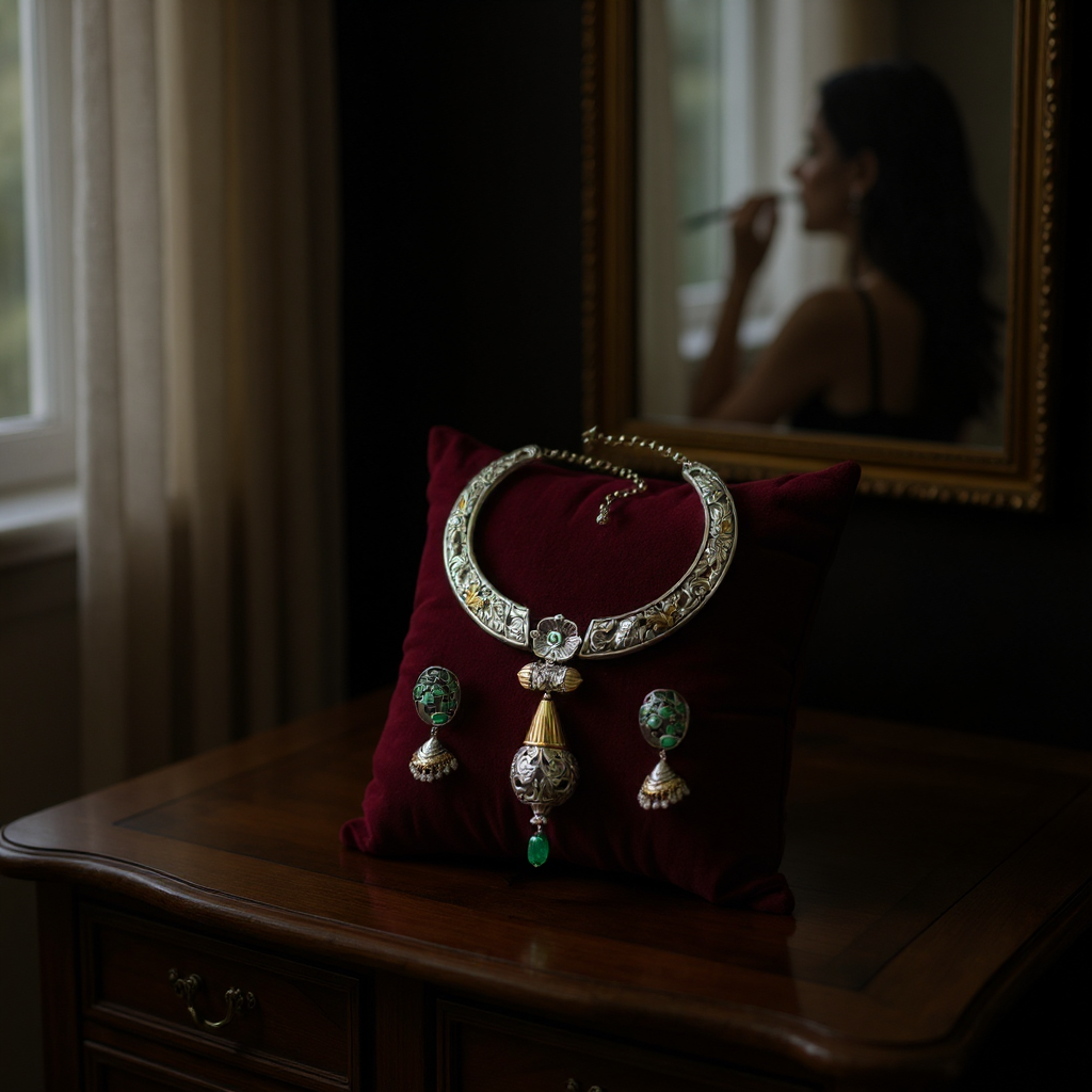 German Silver Necklace Set.