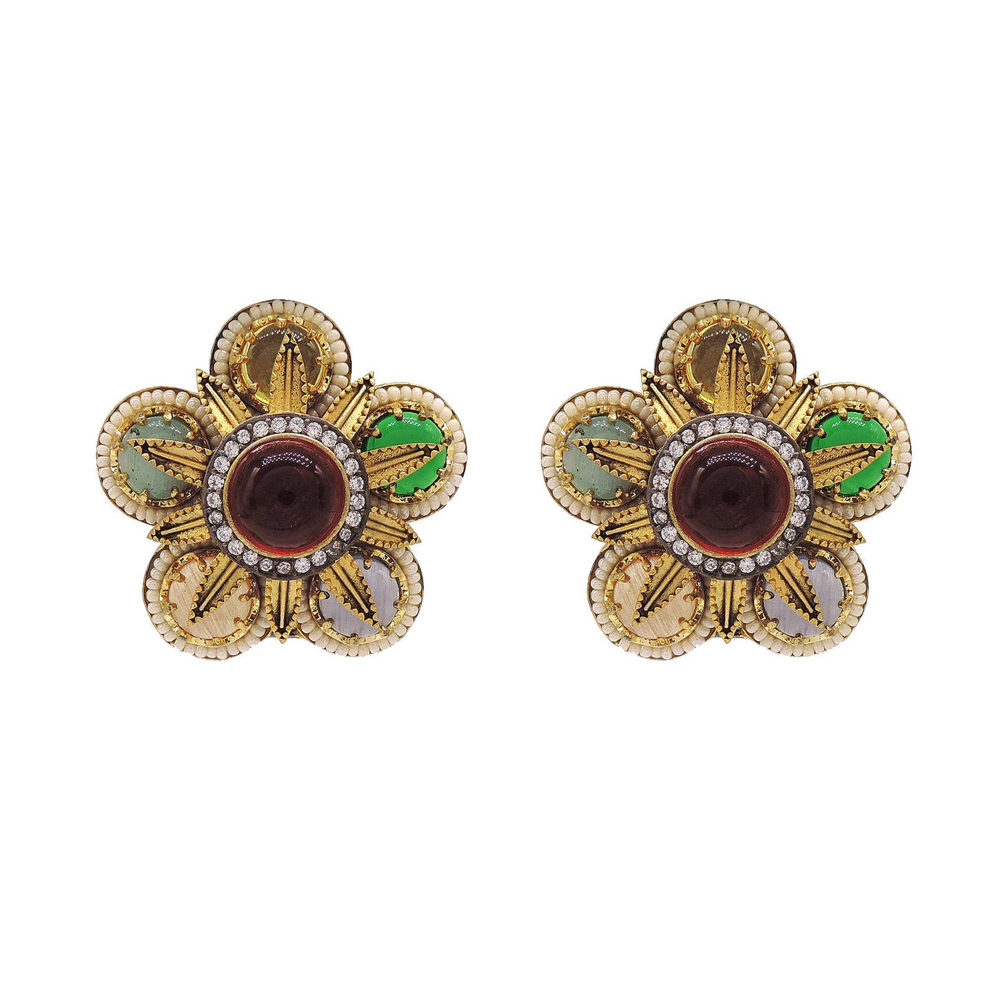 Multi Colored Stud Earrings.