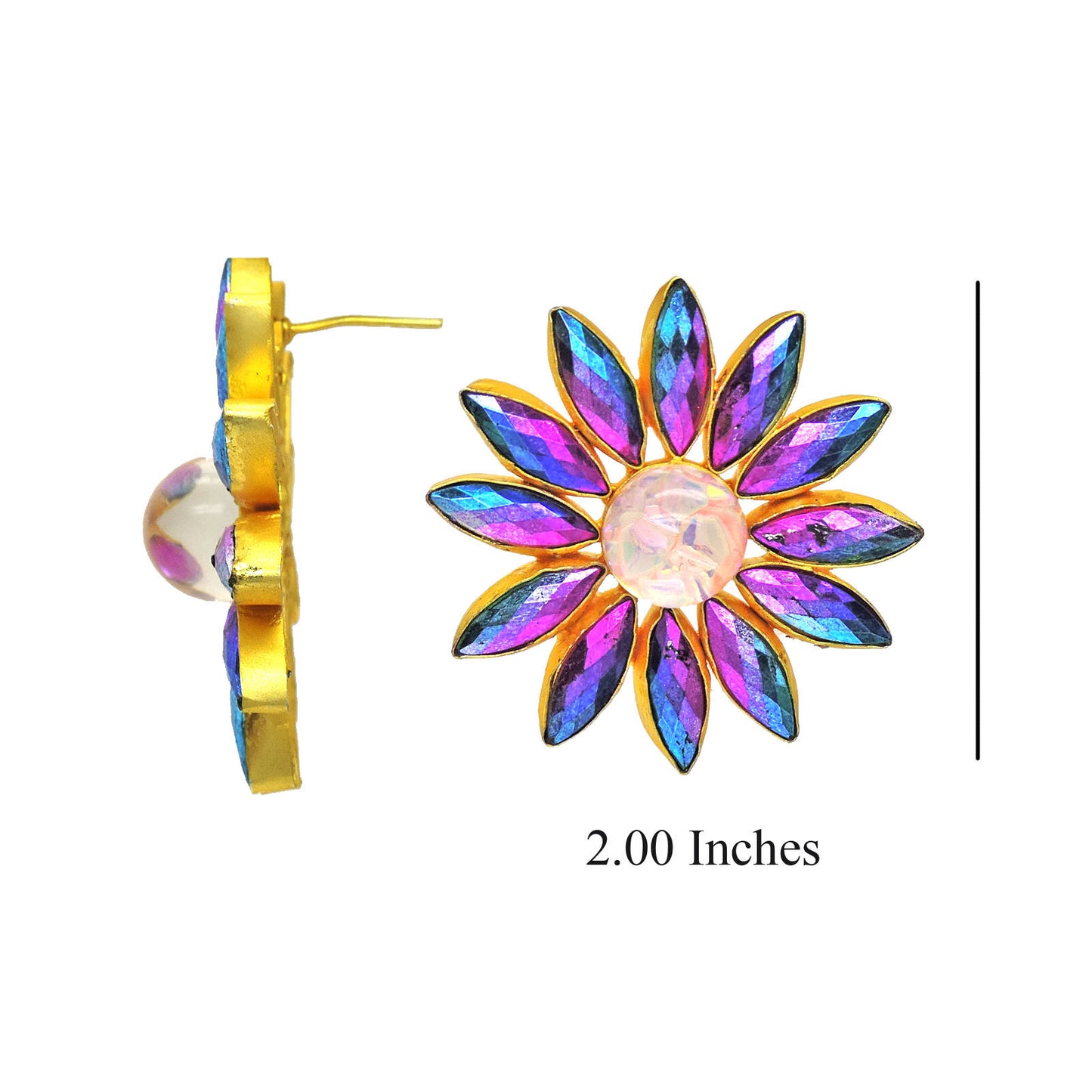 Colorful Floral Stud Earring.