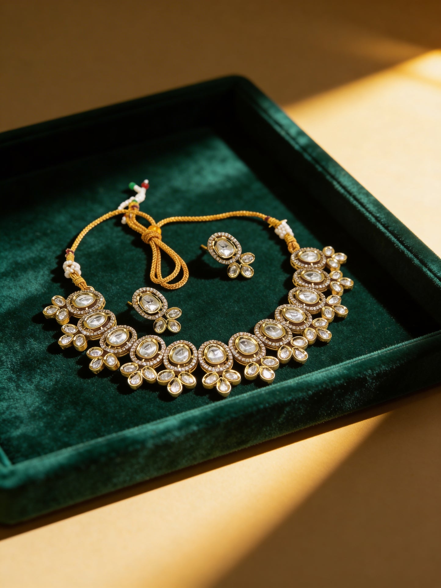 Tanvi Moissanite Necklace Set.