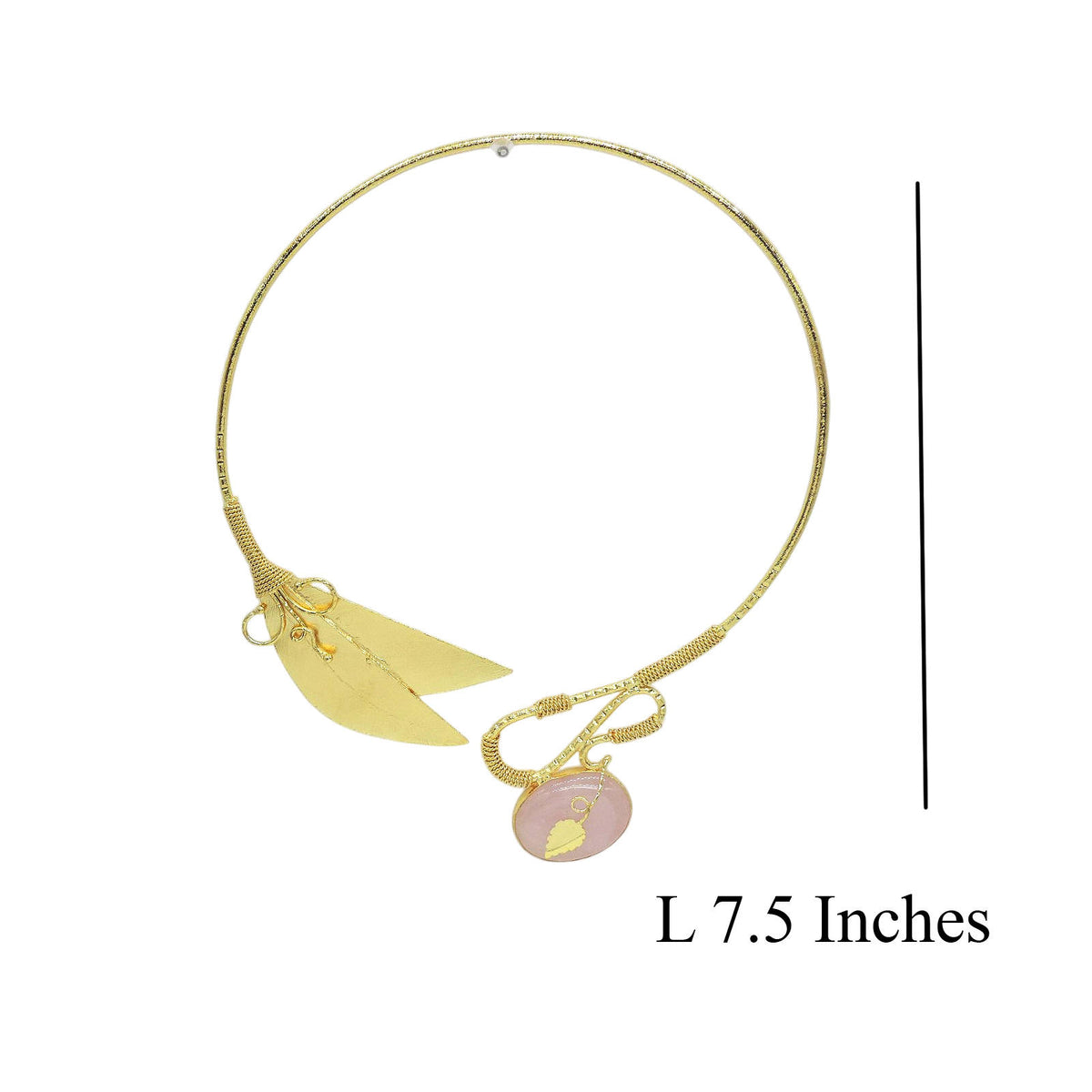 Unique Rose Quartz Bib Necklace