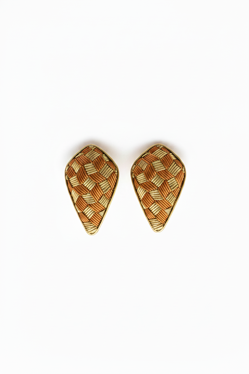 Diamond Shape  Zardousi Earrings.