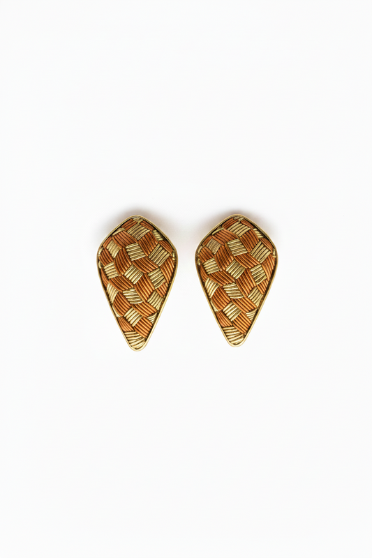 Diamond Shape  Zardousi Earrings.