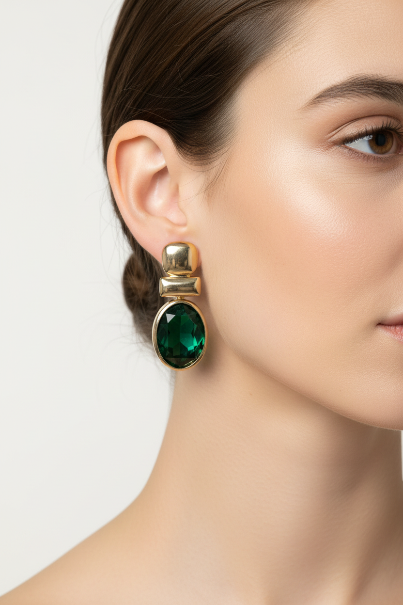Eliana Emerald Earrings.