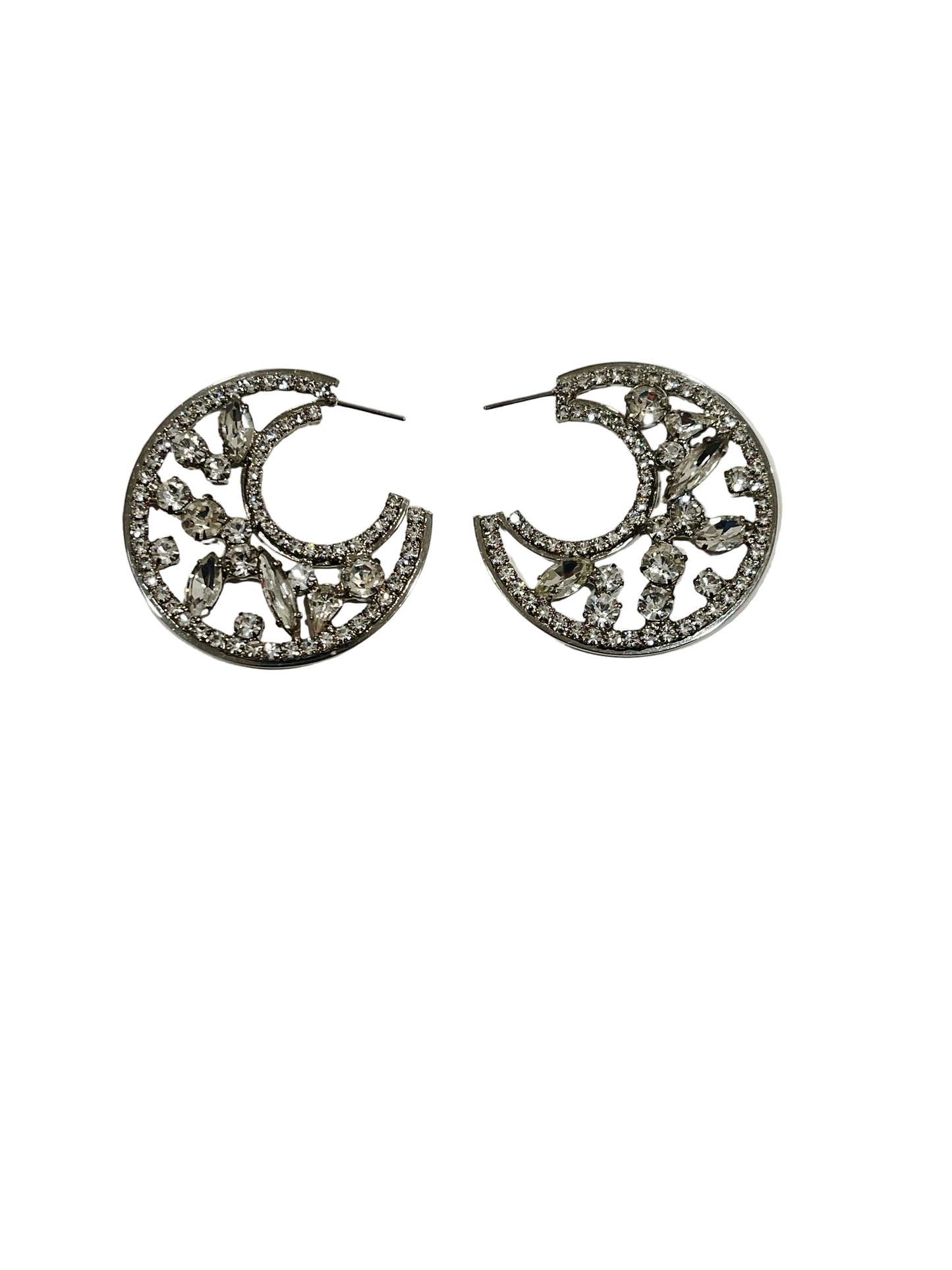 Crescent Moon Hoop Earrings.