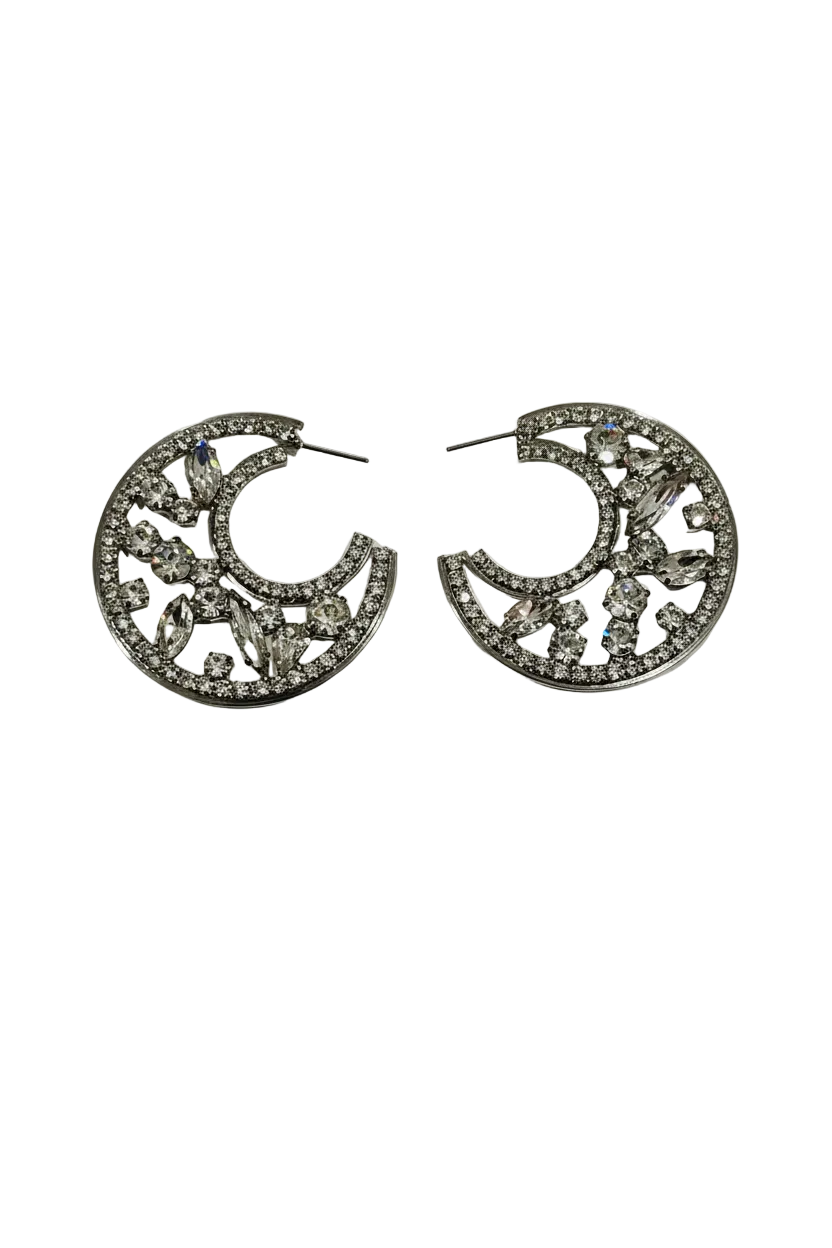 Crescent Moon Hoop Earrings.