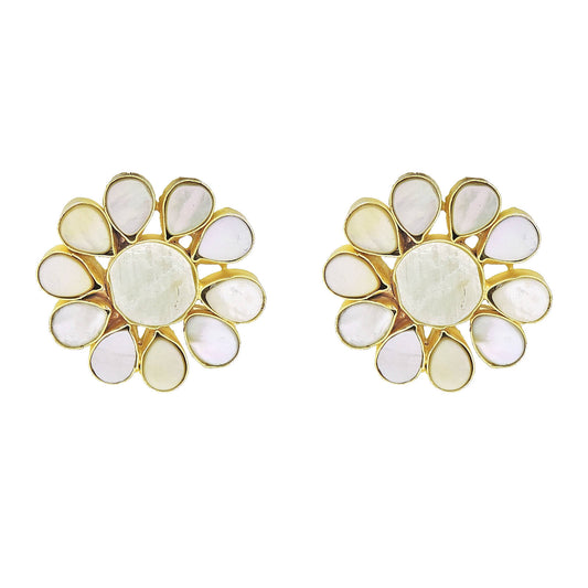 Mop Flower Stud Earrings.