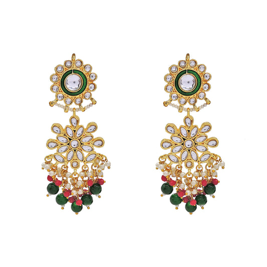Kundan Meena Earrings.
