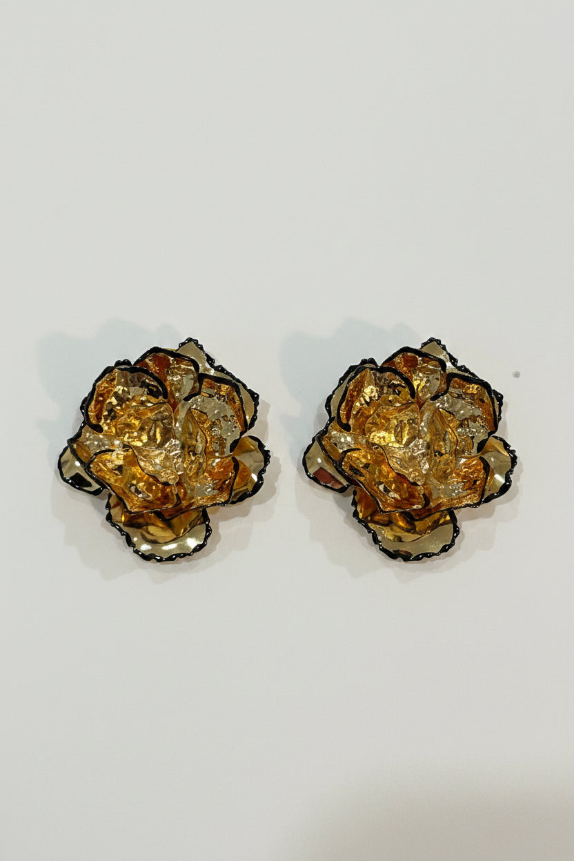 Golden Flower Earrings.