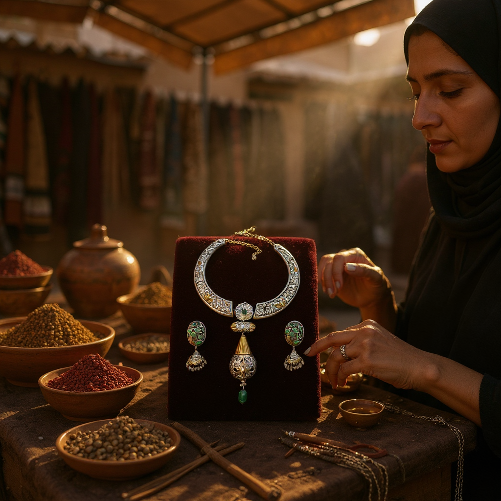 German Silver Necklace Set.