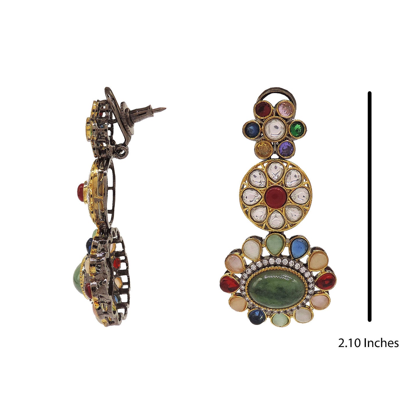 MultiColor Kundan Earrings
