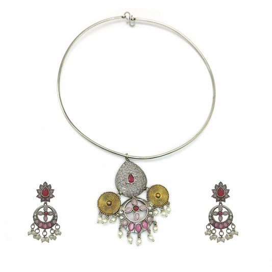 Moon Ethnic Necklace Set.