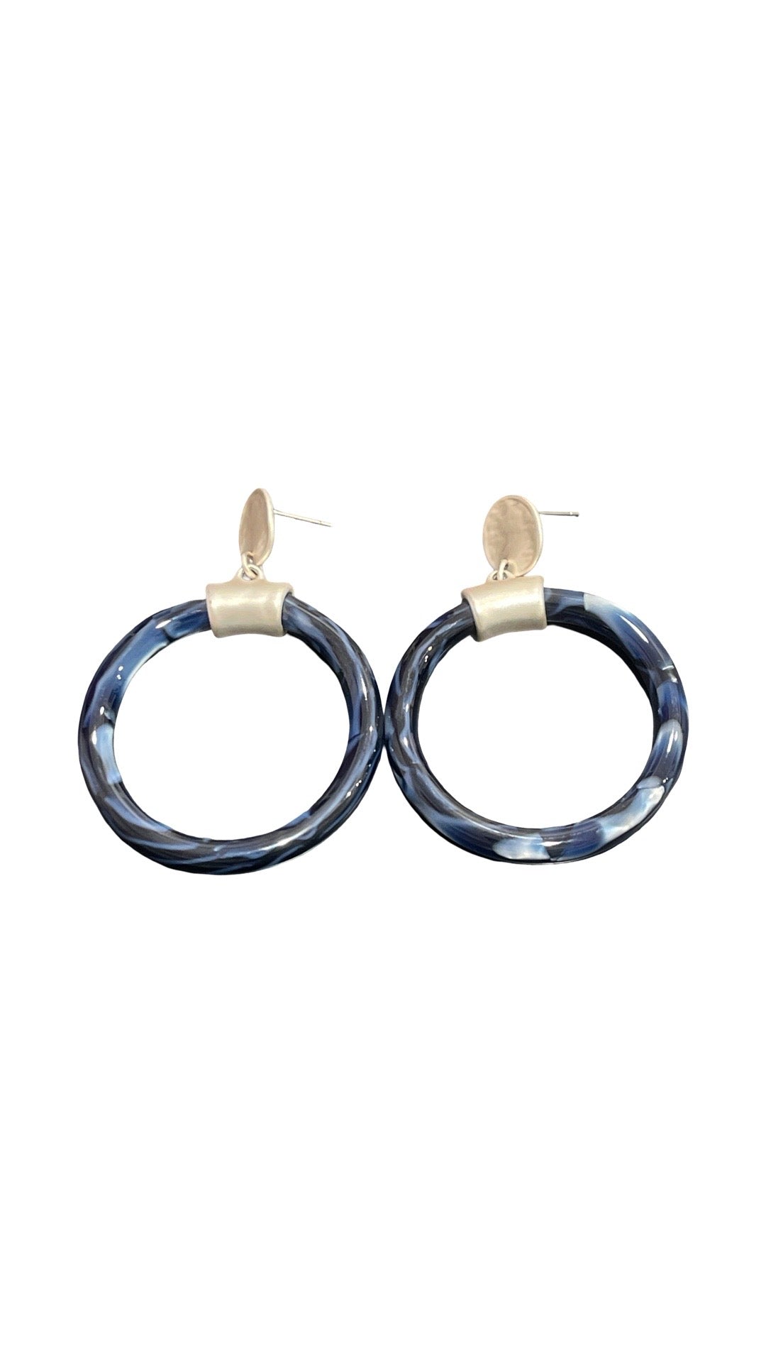 Classic Silver Circular Indo Western Earrings.