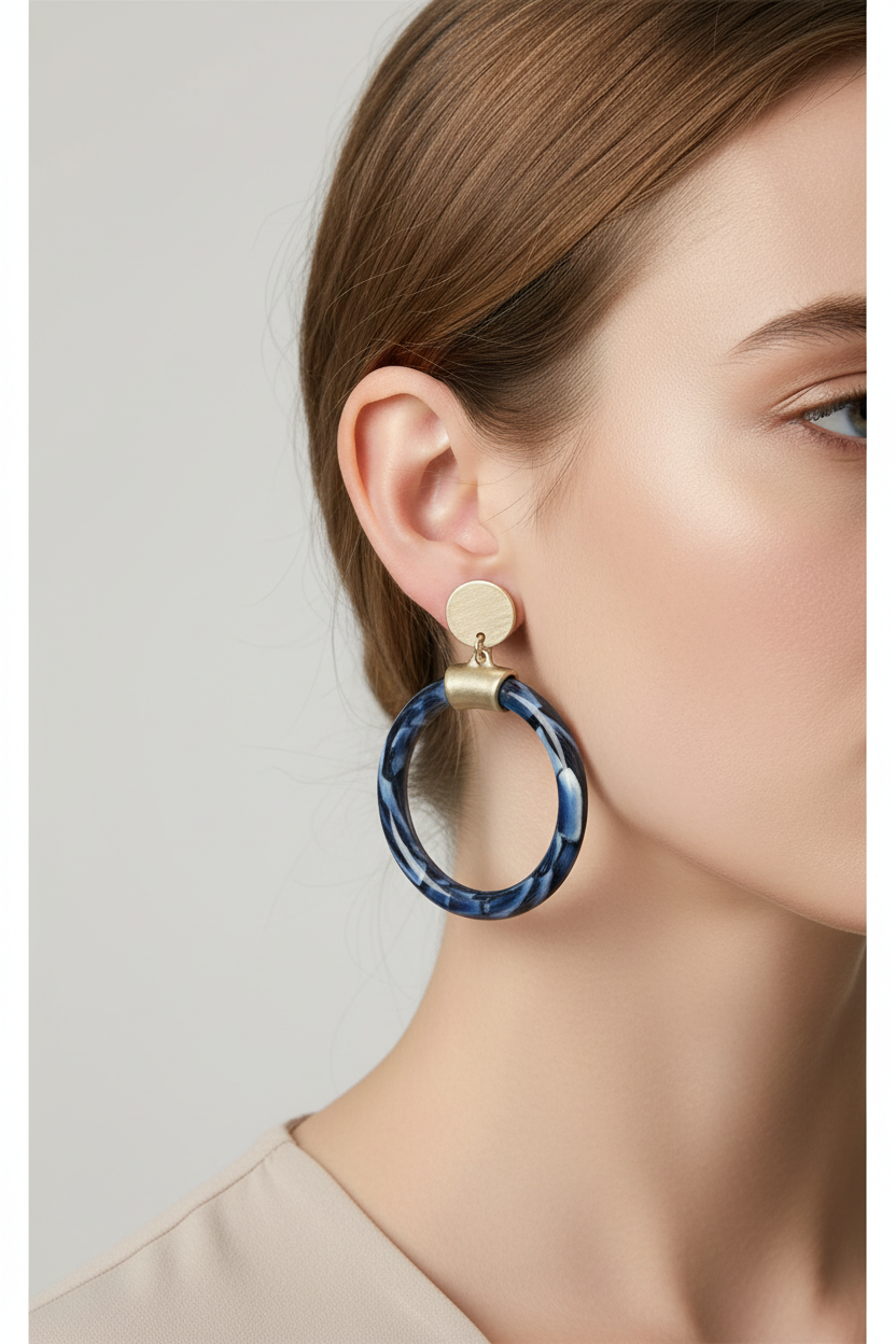 Classic Silver Circular Indo Western Earrings.